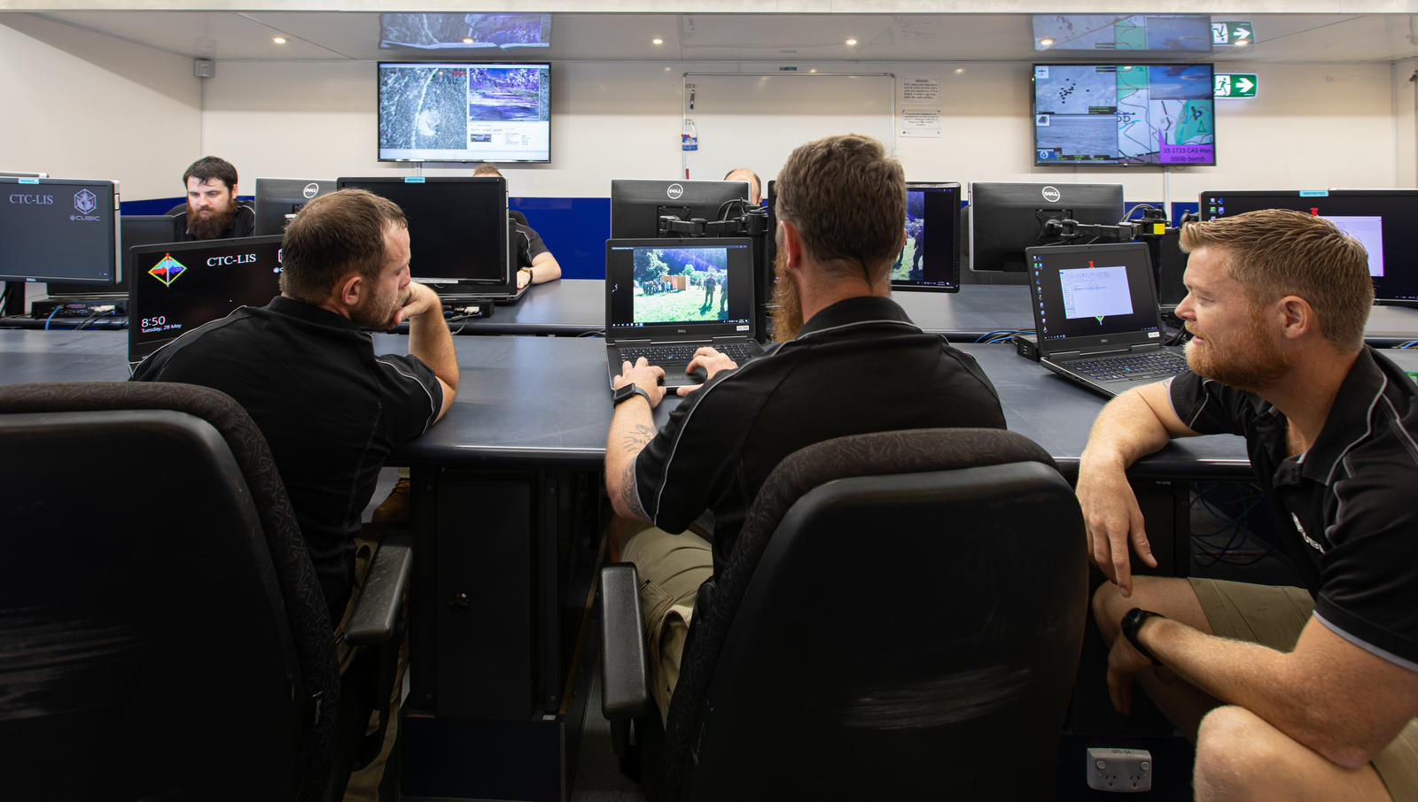 Cubic members at work in the Exercise Control Centre