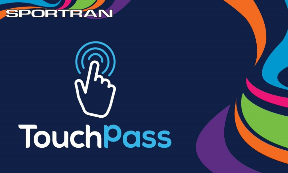 Cubic TouchPass fare collection card for SporTran Shreveport, Louisana