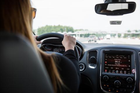 New Hampshire driver on toll road